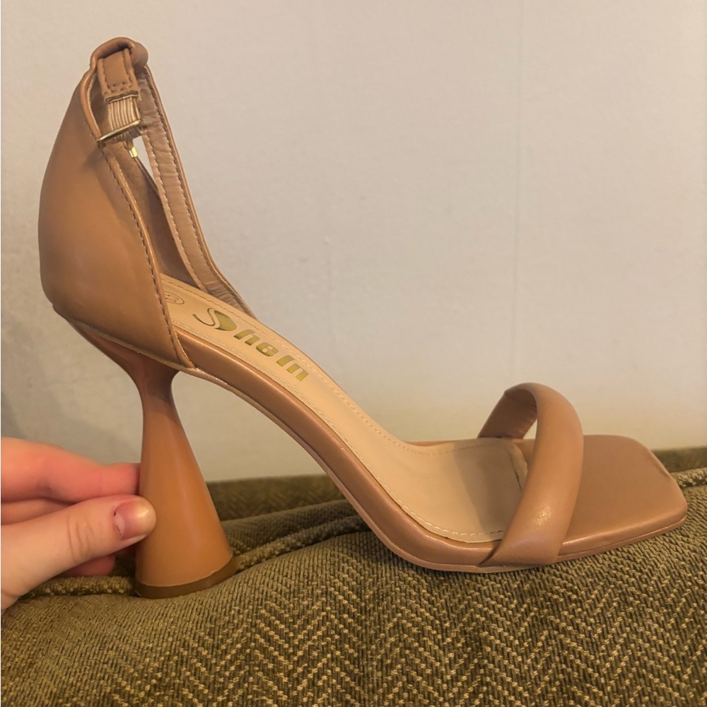 SHEIN Camel Heeled Sandals
